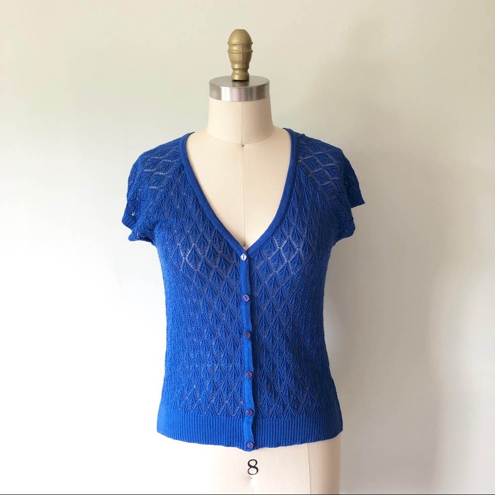Knit Short-Sleeve Cardigan